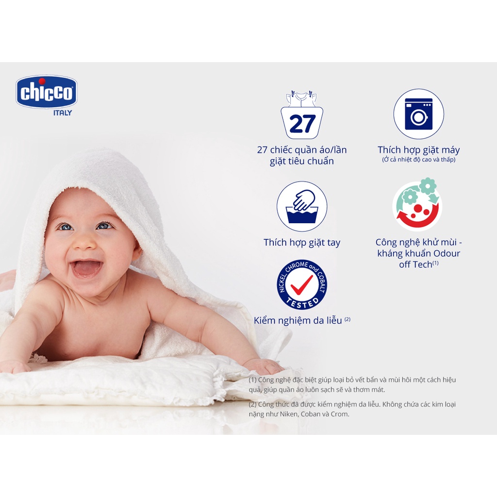 Nước giặt Chicco 0M+ kháng khuẩn dung tích 100ml