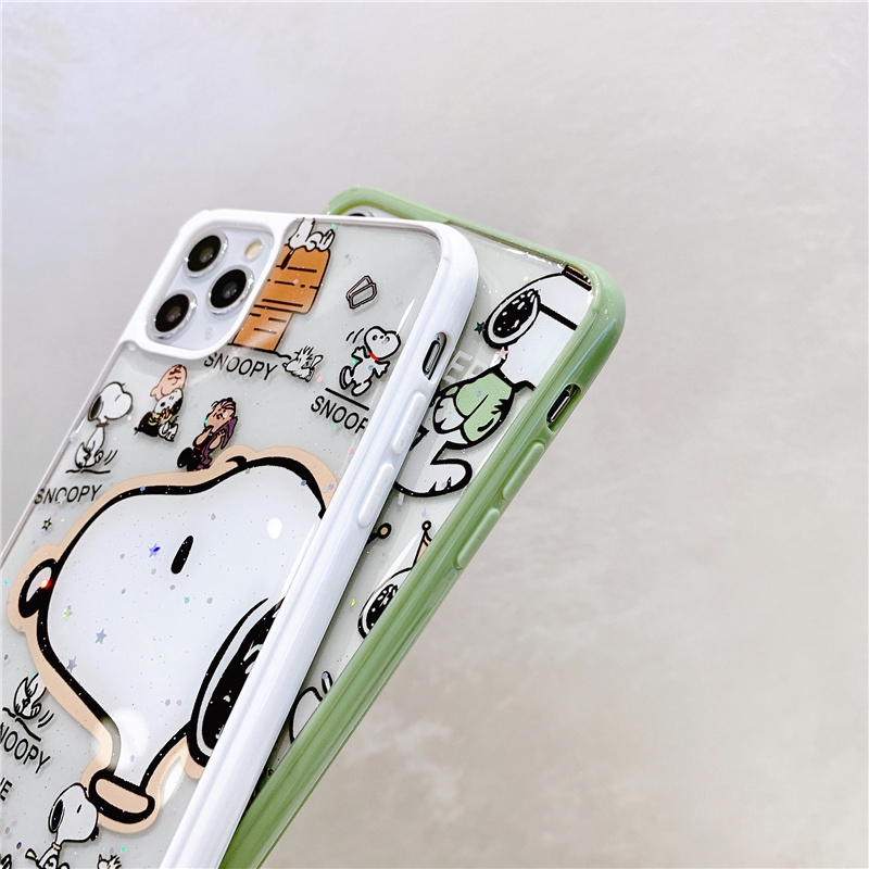 Ốp lưng iphone viền Snoopy kim tuyến 5/5s/6/6plus/6s/6splus/7/7plus/8/8plus/x/xr/xs/11/12/pro/max/plus/promax-Awifi S2-4