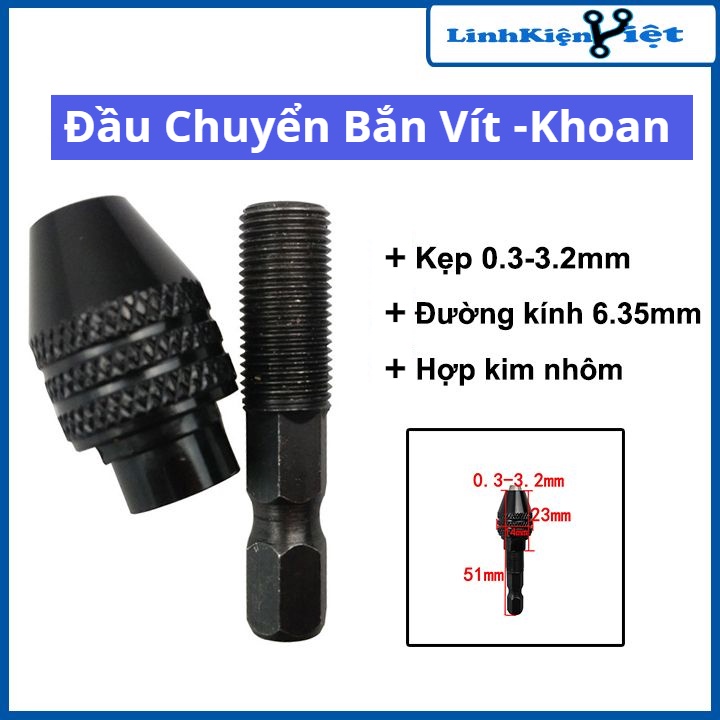 Đầu chuyển máy bắn vít thành máy khoan thủ công 0.3-3.2mm