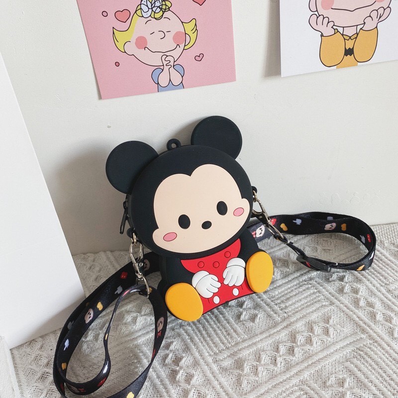 Túi Đeo Chéo Silicon Mickey Đáng Yêu Cho bé