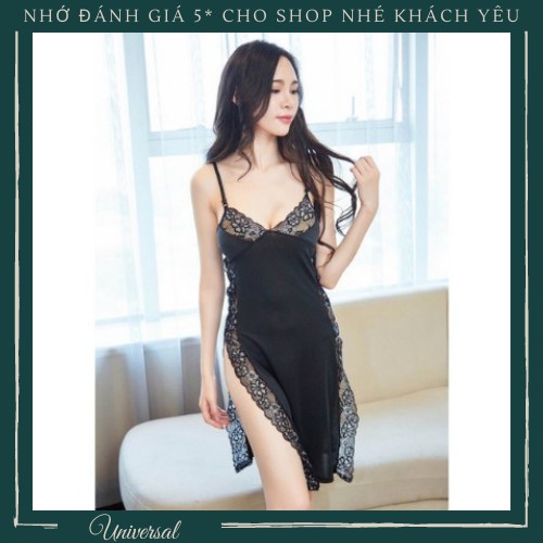 Váy Ngủ Lụa Satin Cao Cấp Xẻ Hai Bên Sườn Gợi Cảm Tôn Ba Vòng UNIVERSALXXX - DNS27