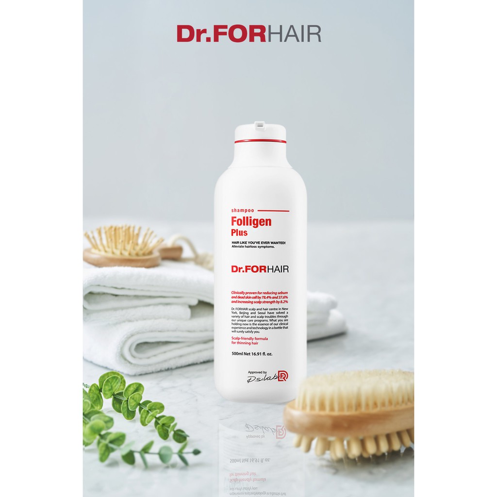 Dầu gội đầu sạch gàu, kích thích mọc tóc, dầu gội đầu giảm rụng tóc Dr.ForHair Folligen Plus Shampoo 500ml