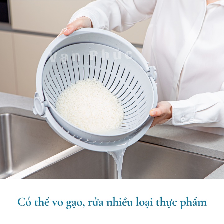 Bộ thau rổ xoay đa năng 28CM Inochi