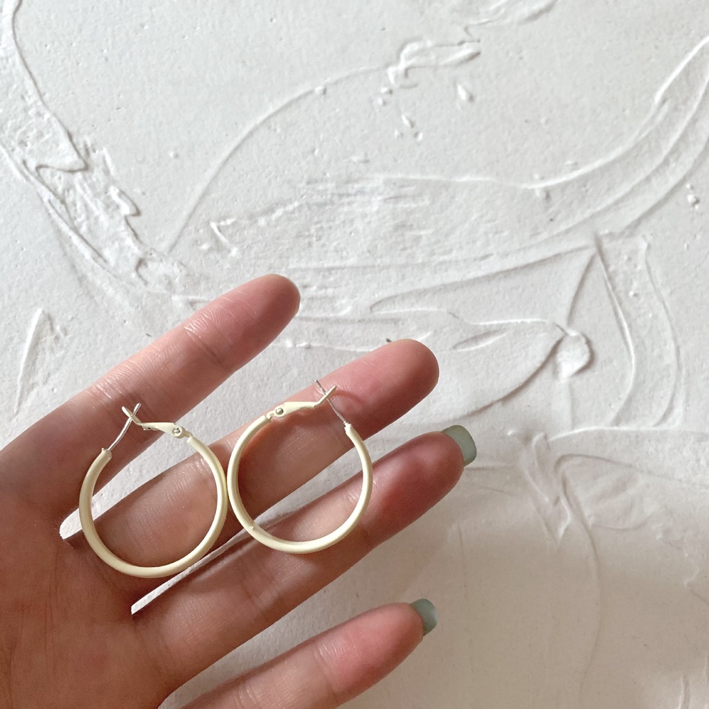 Bông tai khoen tai tròn hợp kim, phụ kiện trang sức BT016 - Filibrastyle