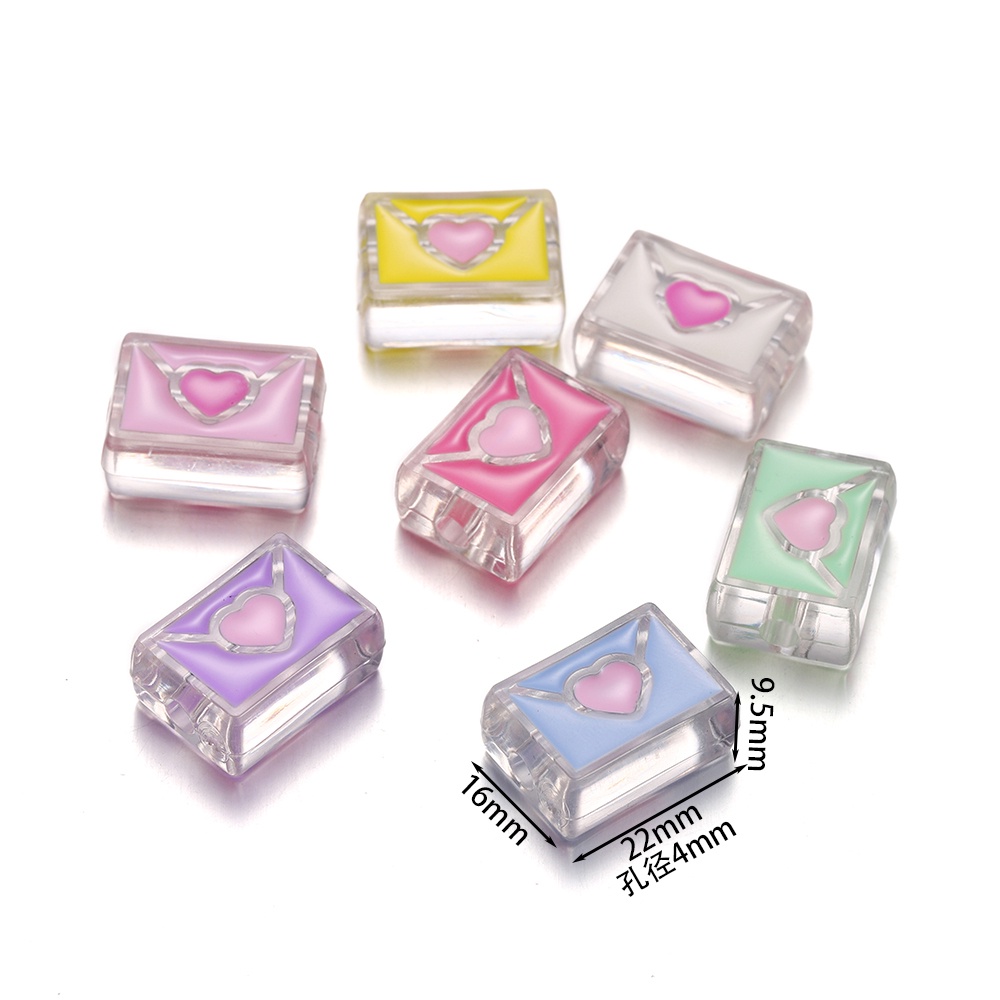 Bộ 5 hạt xỏ vòng đeo tay ST.KUNKKA bằng acrylic hình hoa / trái tim độc đáo sáng tạo