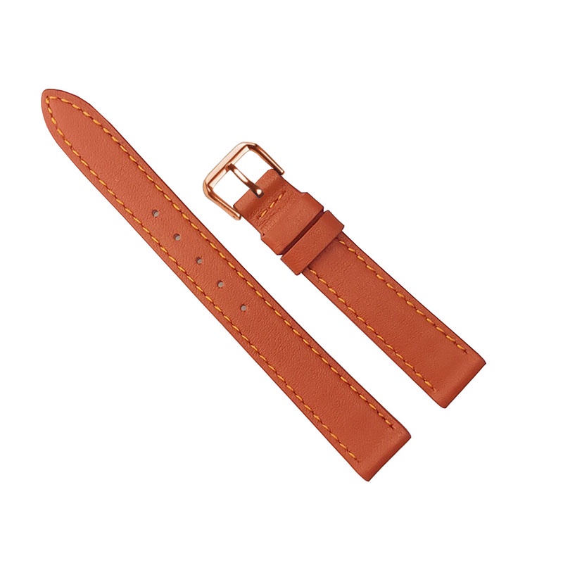 {Cam/ Xanh Lá} Dây da đồng hồ nam nữ DA BÒ THẬT 2 LỚP MỎNG, SIÊU DẺO BO-03 KHÓA CÀI size 12 - 14-16-18 - 20mm