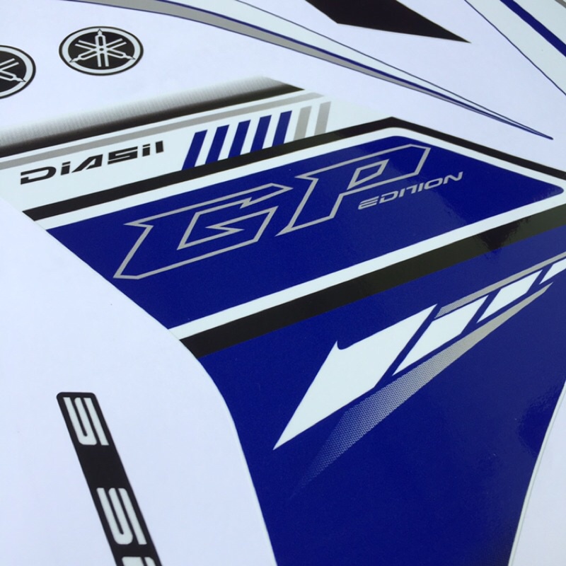 Tem rời Exciter 2011 - Tem GP 2012 xanh trắng - Tùy chỉnh theo yêu cầu - Tem chế Exciter 135 chất lượng cao