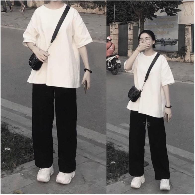 Quần Kaki Nam Nữ Ống Rộng Dáng Ống Xuông Chất Liệu Dầy Dặn