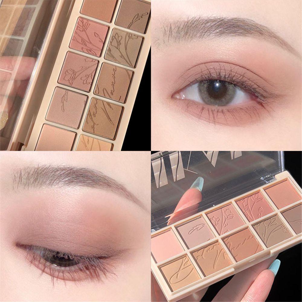 Bảng Phấn Mắt ROWANS 10 Màu Lì Tông Nude Lâu Trôi Chống Nhòe