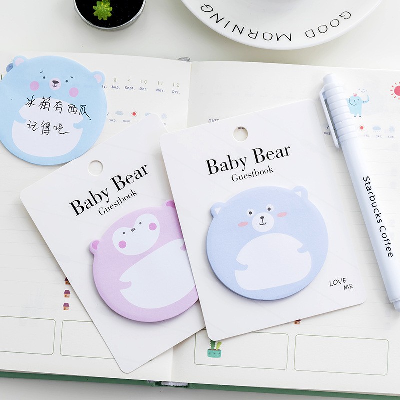 [Có chọn mẫu] Giấy Note - Giấy ghi chú hoạt hình hình chú gấu Baby Bear