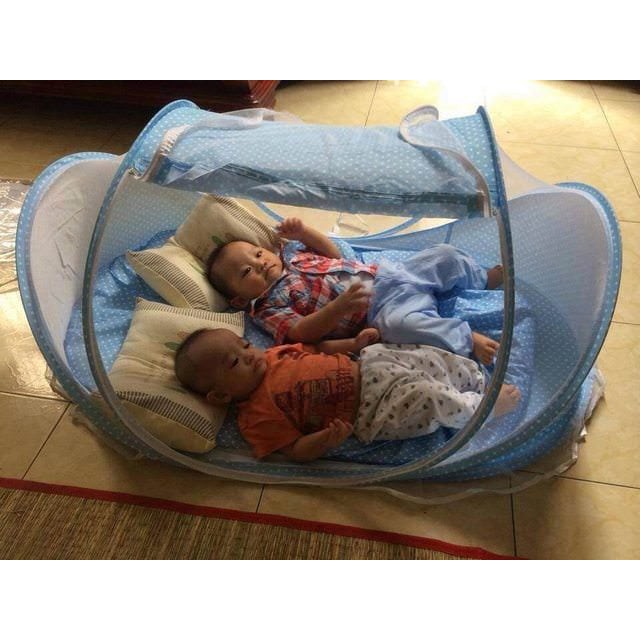 Màn ngủ chụp chống muỗi cho bé ( Tặng gối + nệm, chính hãng PBB Thái Lan )