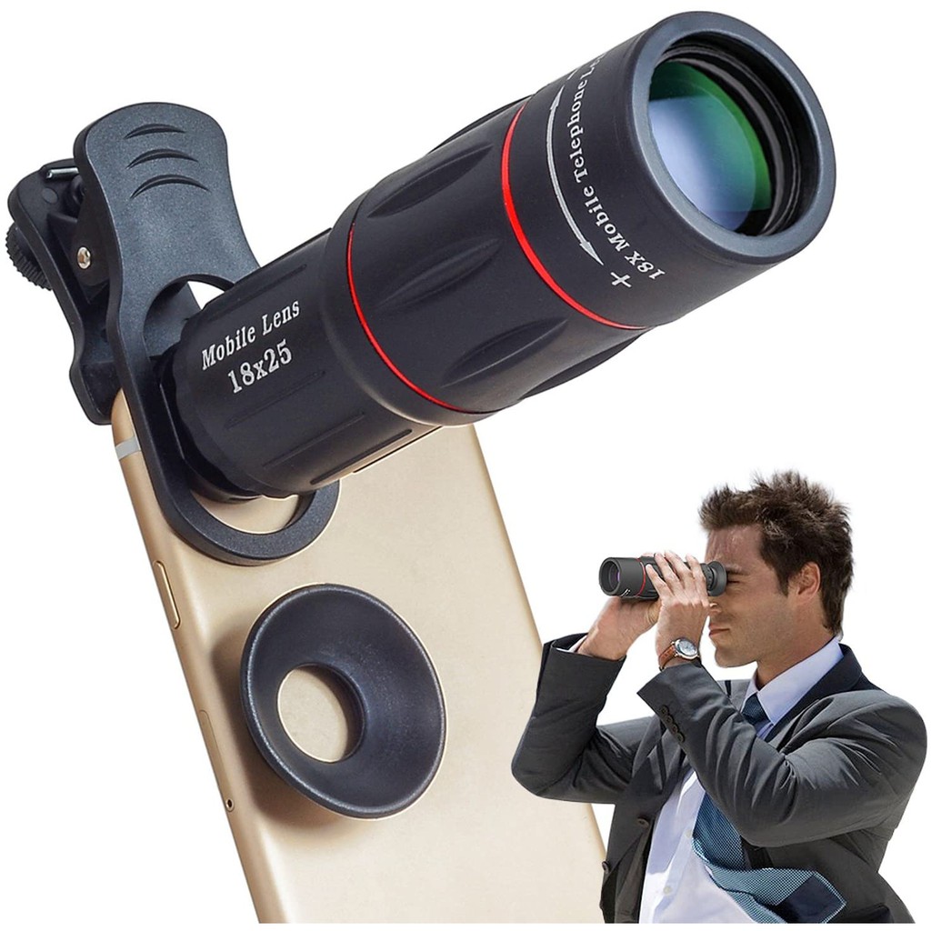 Lens,ống kính tele Apexel 18x dành cho điện thoại,tặng kèm tripods mini