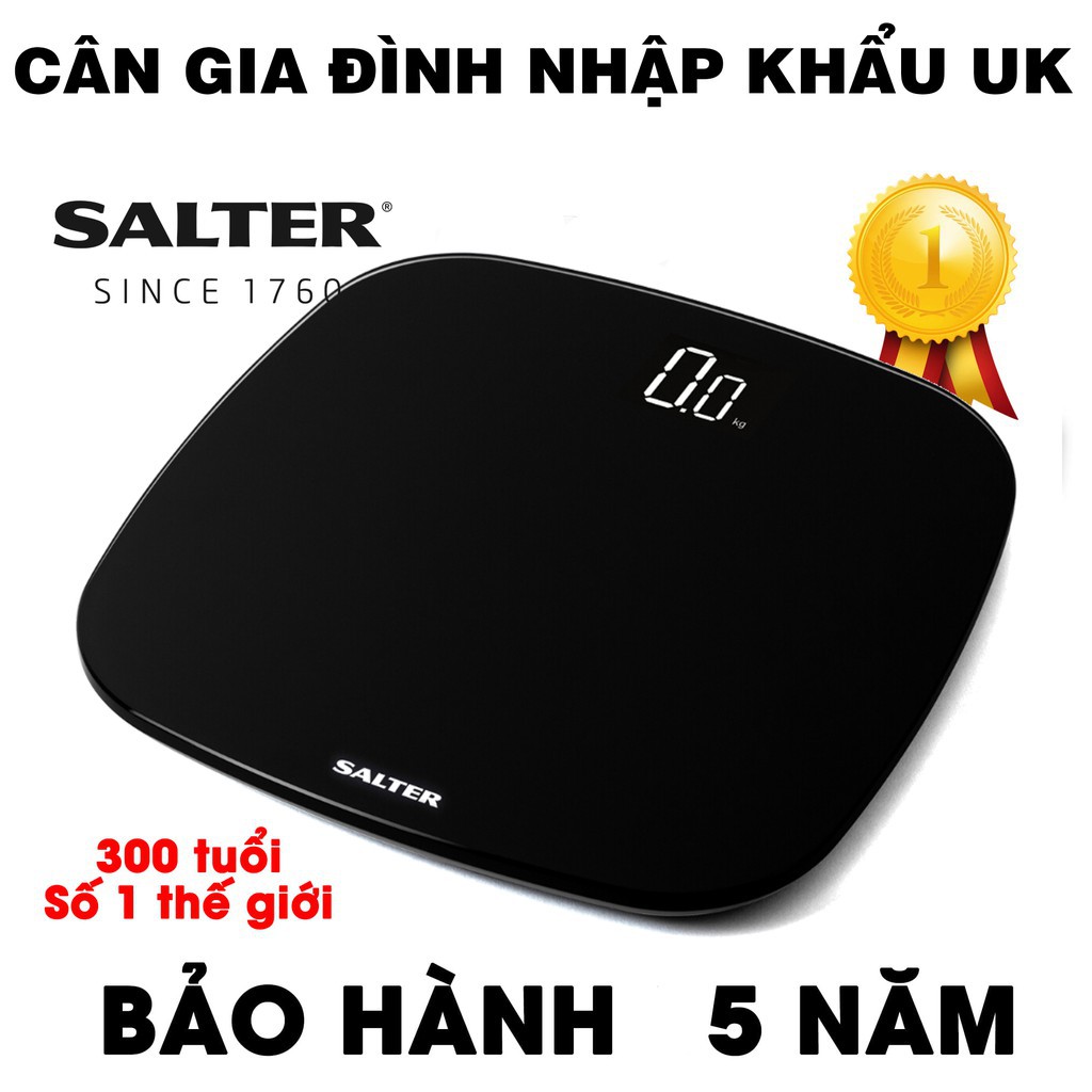 [BH 5 năm] Cân sức khỏe điện tử ECO dùng pin sạc Salter 9221BK3R - Nhập khẩu UK