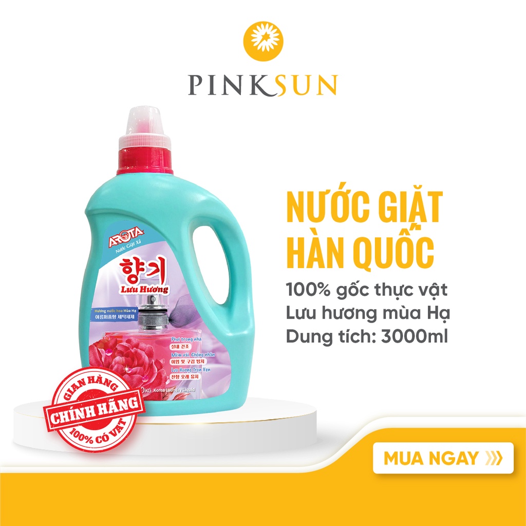 Arota Nước Giặt Xả Lưu Hương Nước Hoa Mùa Hạ_Chất Làm Mềm Vải An Toàn Cho Da 3.0kg