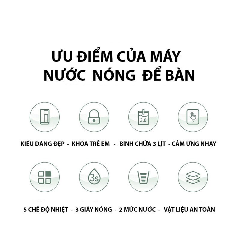 Máy Đun Nước Nóng Để Bàn RULAX Tạo Nước Sôi Chỉ Trong 2s