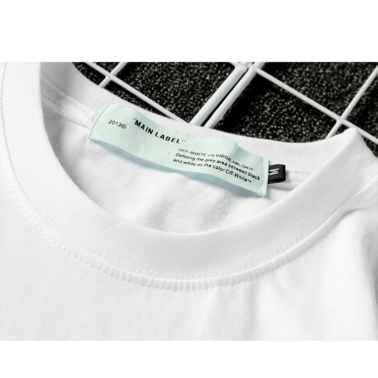 [Mã FAMAYMA giảm 10K đơn 50K] Áo Thun off White vải cotton mát mẻ màu TRẮNG đường chéo hồng AT8626B