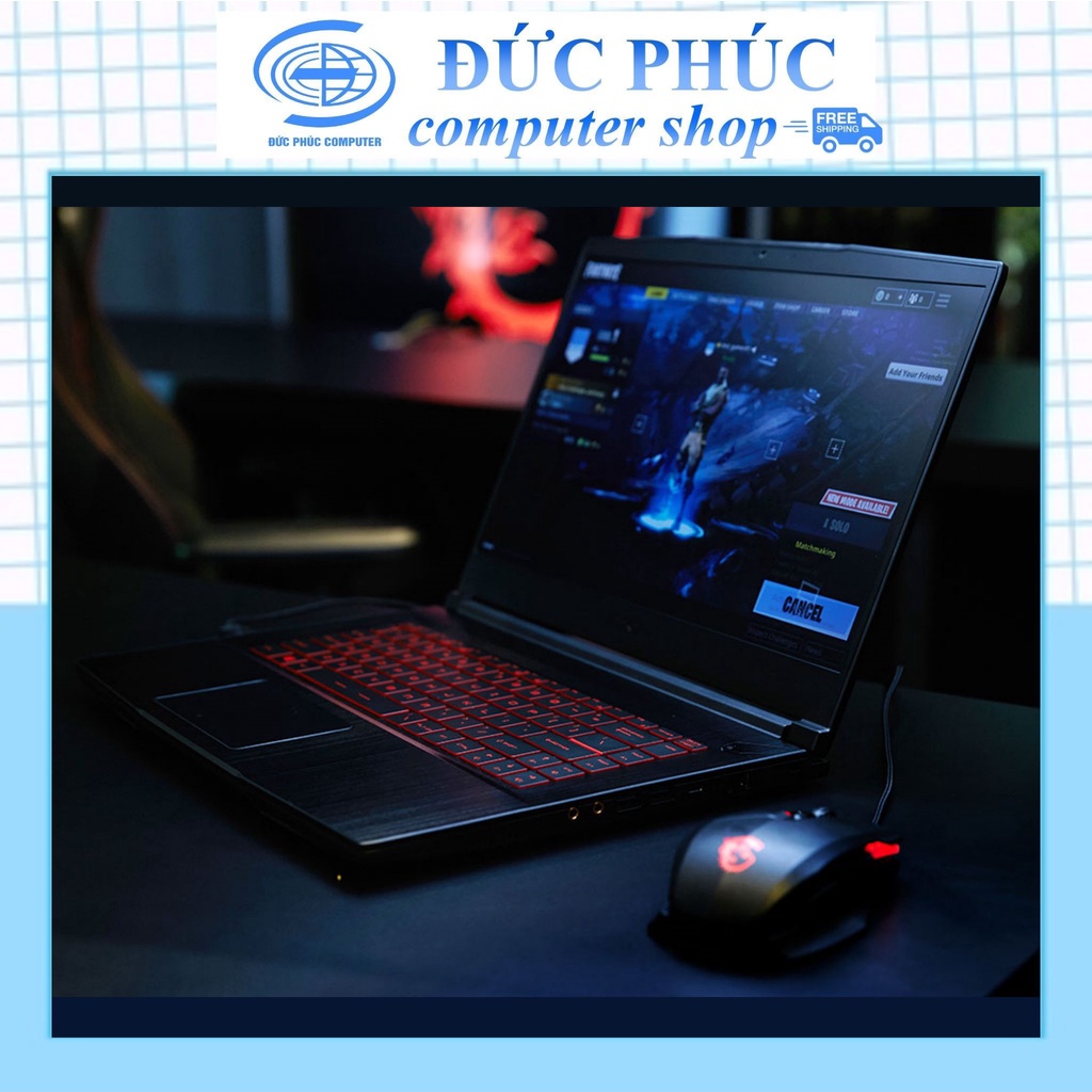 Laptop Gaming MSI GF63 Thin 10SC 468VN, Thiết Kế Đặc Trưng Gaming Với Sắc Đen Truyền Thống