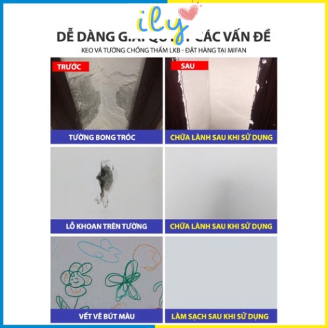 Keo Vá Vết Nứt Tường Nhà Cao Cấp Chống Nước Chống Mốc ILY