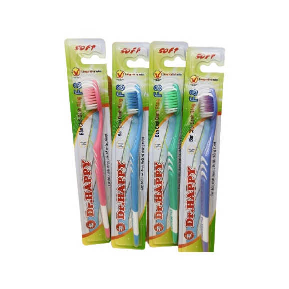 Bàn Chải Đánh Răng Dr.Happy Nhiều Màu Lông Chỉ Tơ Mềm - F8