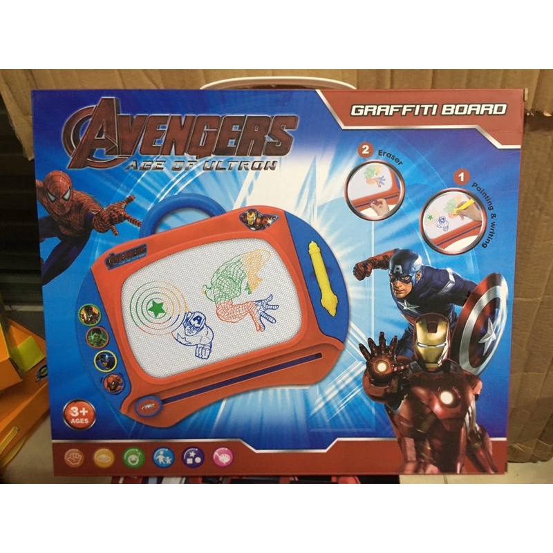 Bảng Vẽ Từ Tự Xoá Thông Minh 4 Màu Siêu Anh Hùng Avengers Cho Bé Trai