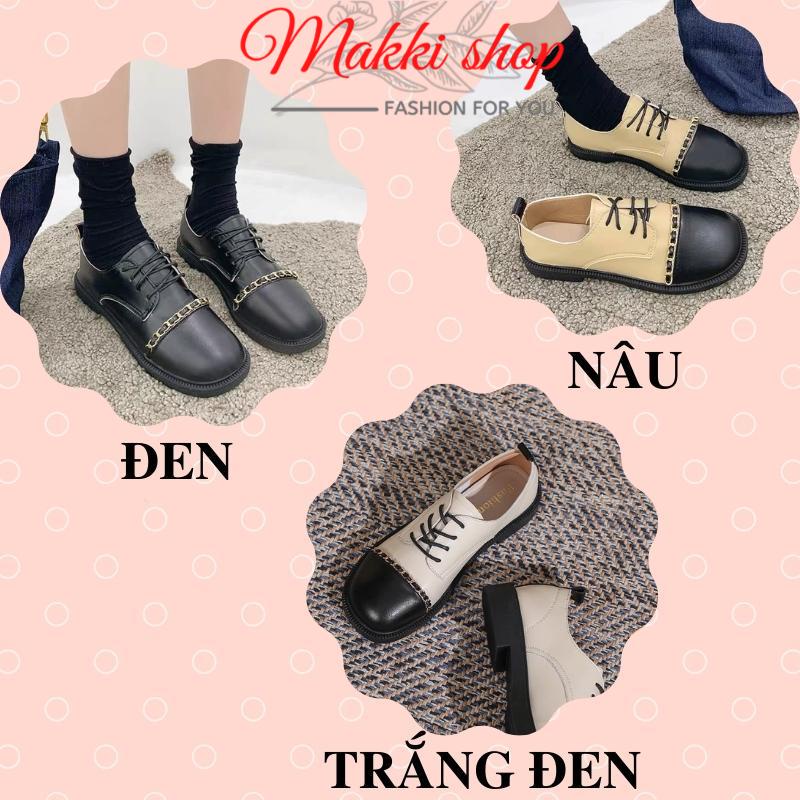 Giày boot nữ đế thấp viền xích, Boot cổ thấp dáng mới thời trang cao cấp giá rẻ MAKKI SHOP TD445