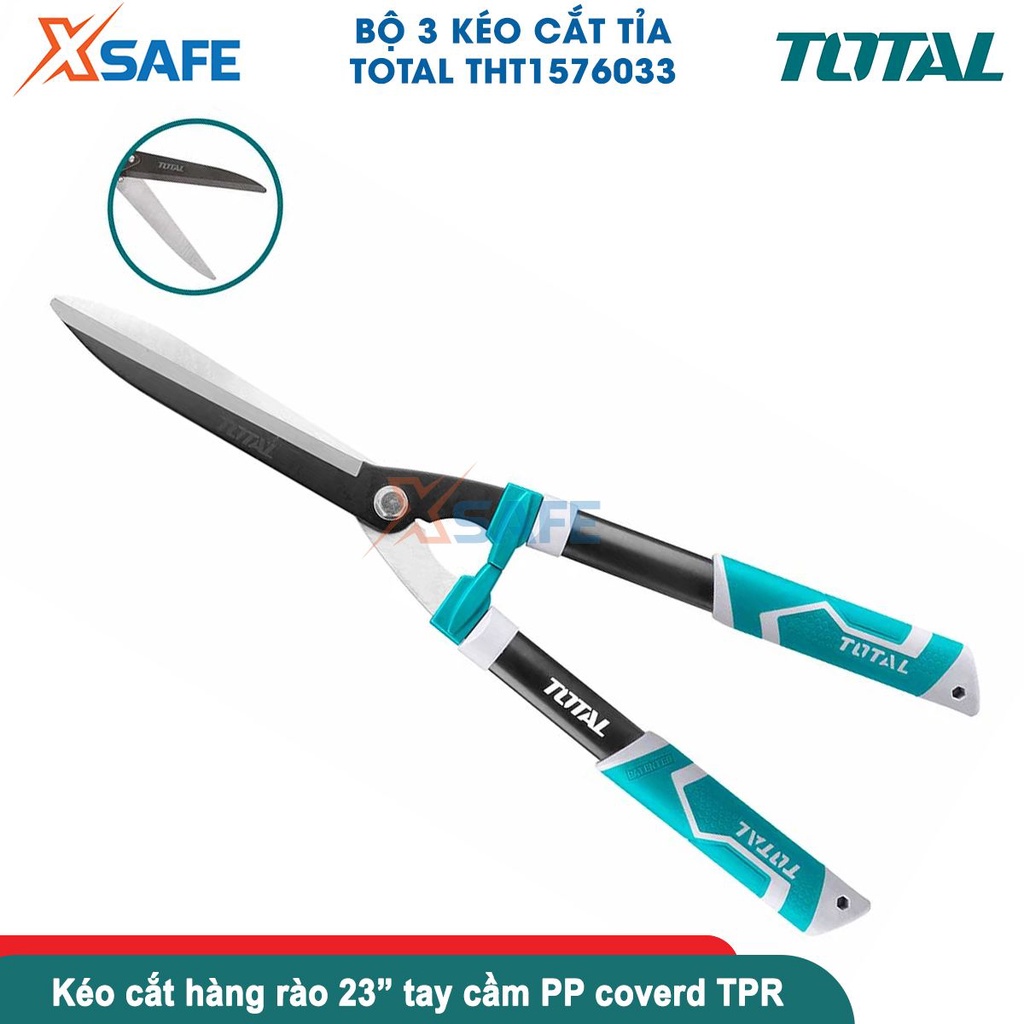 Bộ 3 kéo cắt tỉa cây cảnh TOTAL THT1576033, gồm kéo cắt cây cảnh 29inch, kéo cắt hàng rào 23inch, kéo cắt tỉa 8.5inch