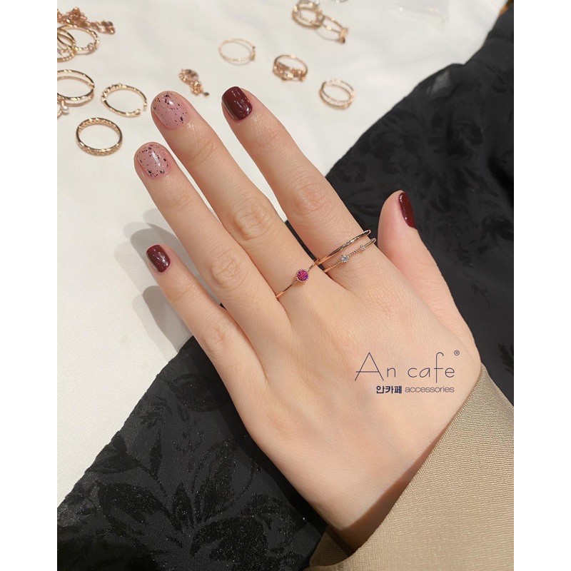 Nhẫn nữ , trơn, đôi, đính đá, thời trang, hàn quốc