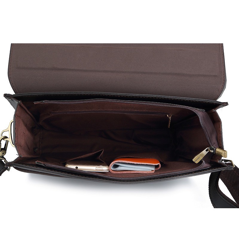 Túi đeo chéo nam POLO T81 có quai xách 28x25x7cm và 32x28x7cm (Nâu)
