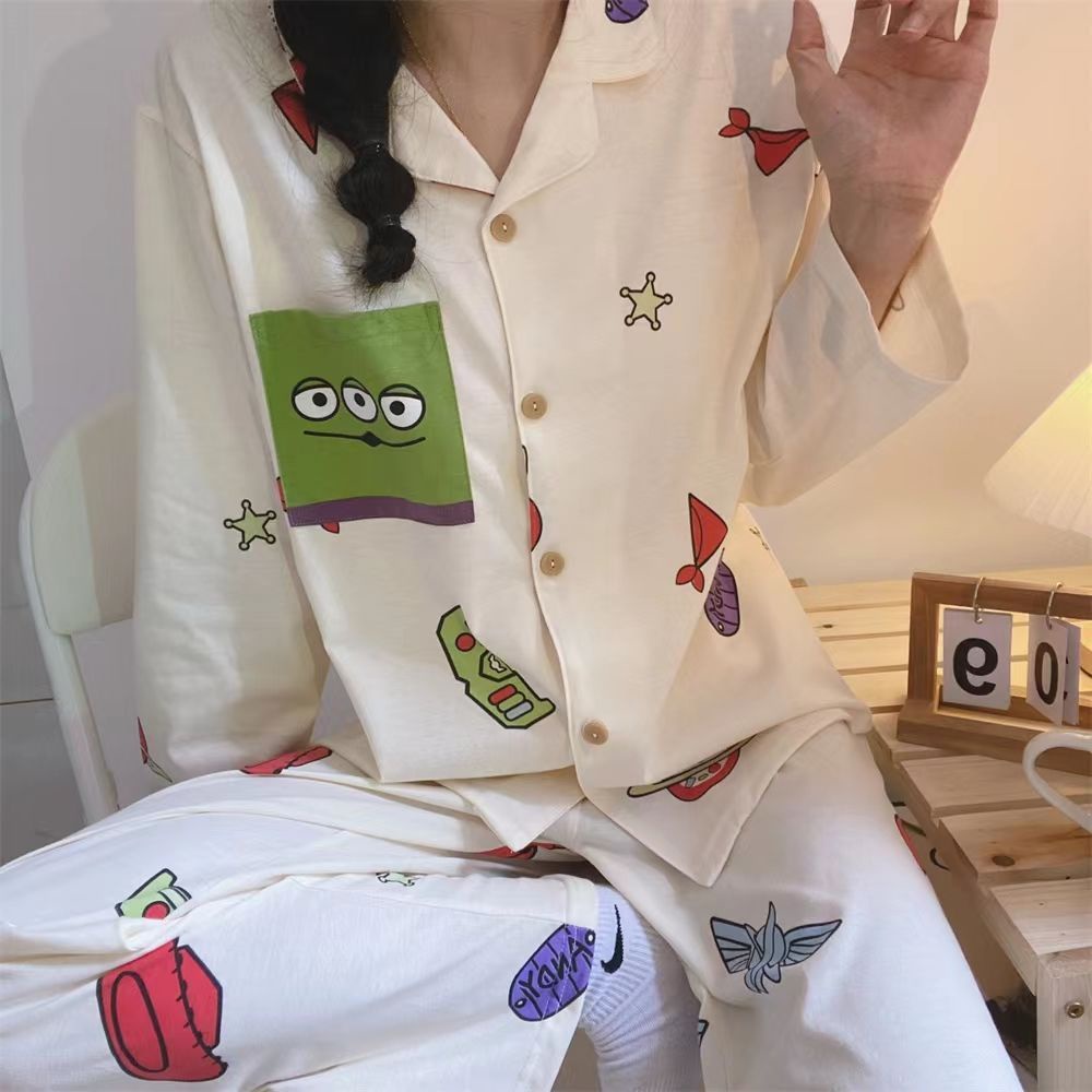 Bộ Đồ Ngủ Tay Dài In Hoạt Hình Toy Story Dễ Thương Cho Nữ