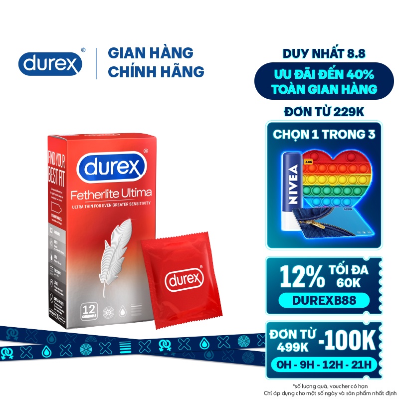 Bao cao su Durex Fetherlite Ultima 12 bao