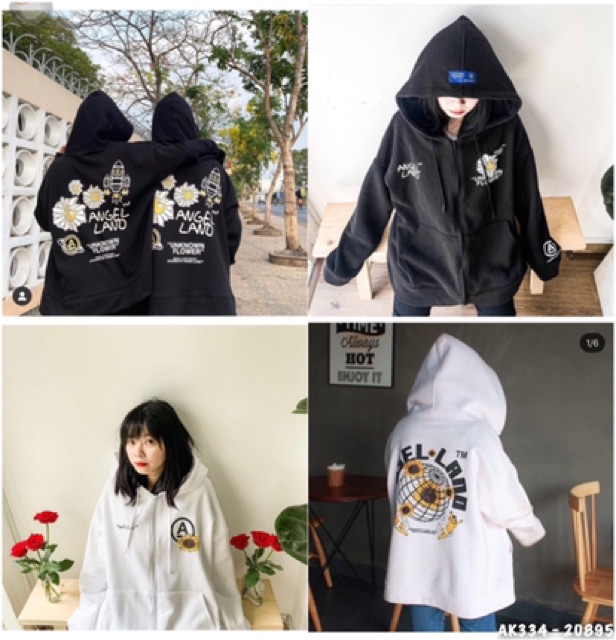 🎆𝐍𝐢̉ 𝐁𝐨̂𝐧𝐠 𝐋𝟏🎆 342 Áo Khoác Nỉ Hoa Cúc "ANGEL.LAND" Siêu Hot (Hình Thật) . | BigBuy360 - bigbuy360.vn