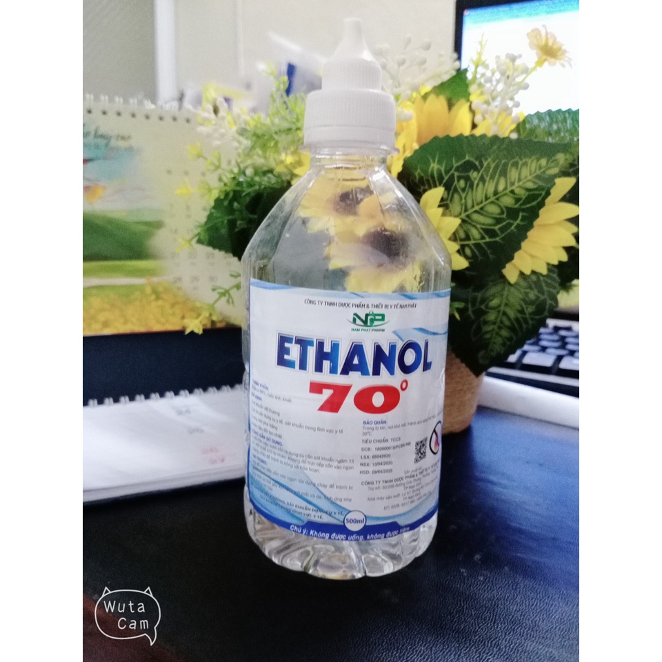 Cồn 70 90 độ Ethanol có vòi chai 500ml ( ngẫu nhiên hãng )