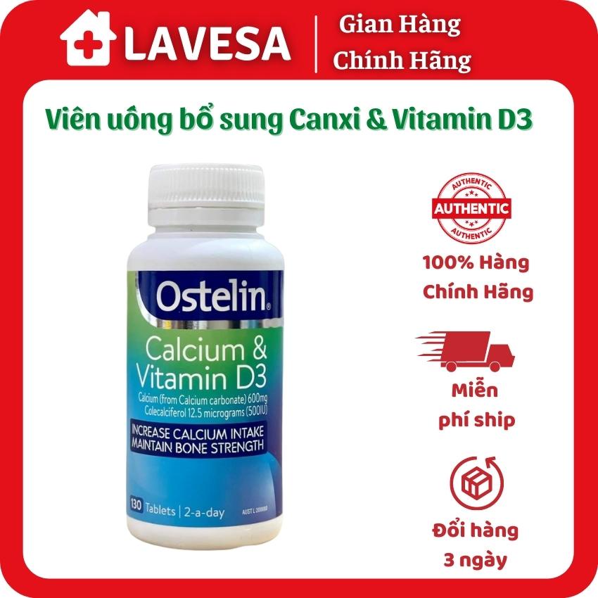 Canxi Ostelin vitamin D3 viên uống bổ sung canxi D3 cho bà bầu người trên 12 tuổi của Úc hộp 130 viên