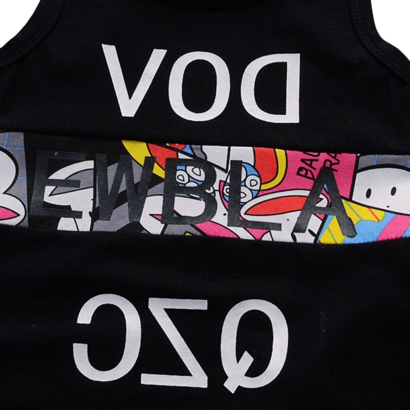 Áo thun không tay và quần ngắn hoạ tiết hoạt hình đáng yêu cho bé trai