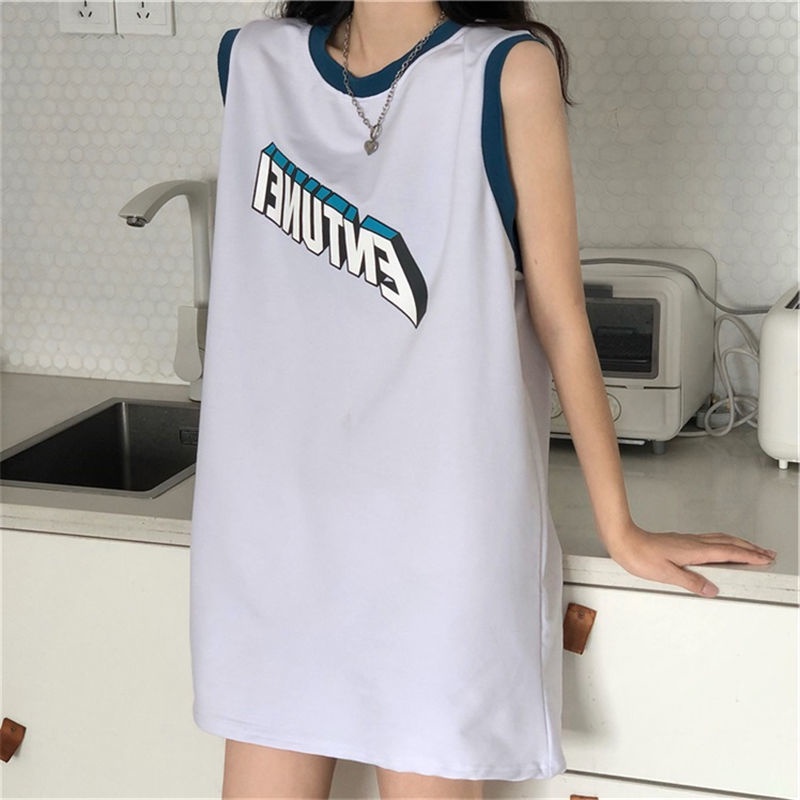 Áo Thun Sát Nách Dáng Rộng Phong Cách Thể Thao Thời Trang Mùa Hè Cho Nữ