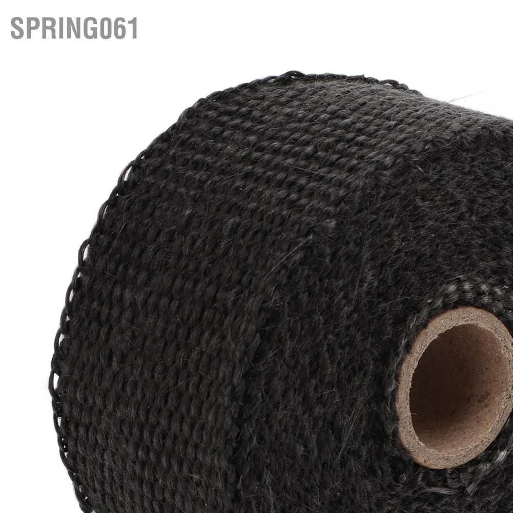 Spring061 Black Exhaust Heat Wrap Roll for Motorcycle Fiberglass Shield Tape Car