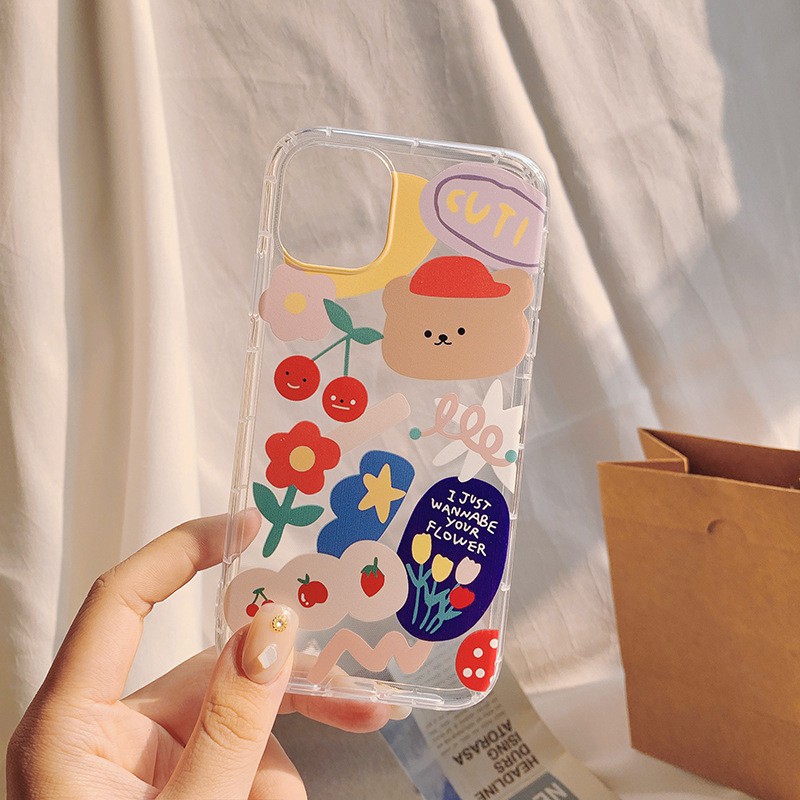 Ốp Điện Thoại Tpu Dẻo Trong Suốt Họa Tiết Hoạt Hình Gấu / Bướm Dễ Thương Cho Iphone 11 Pro X Xs Max Xr 6s 6 7 8 Plus Se 2020 | BigBuy360 - bigbuy360.vn