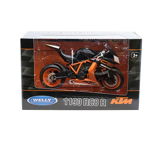 Mô hình moto KTM 1190 RC8 tỉ lệ 1:10 WELLY