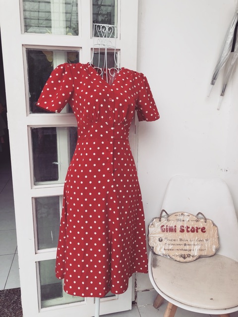 [Mã WAMST112 giảm 25k đơn 150k] WADD31 giảm30% tối đa 25k - Đầm Bi Đỏ Nhún Ngực xt | BigBuy360 - bigbuy360.vn