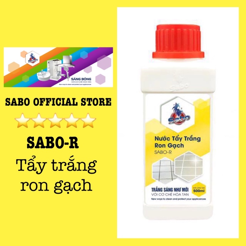 Nước tẩy trắng Ron gạch SABO-R, vệ sinh ron gạch sàn nhà bị ố đen, bám cặn, không làm mất màu men gạch chai 500ml