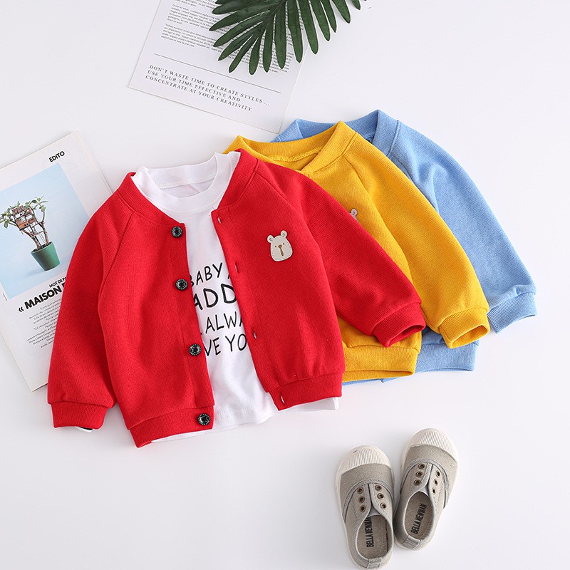 Áo Khoác Cardigan Dệt Kim Mềm Mại In Hình Thú Hoạt Hình Dễ Thương Cho Bé