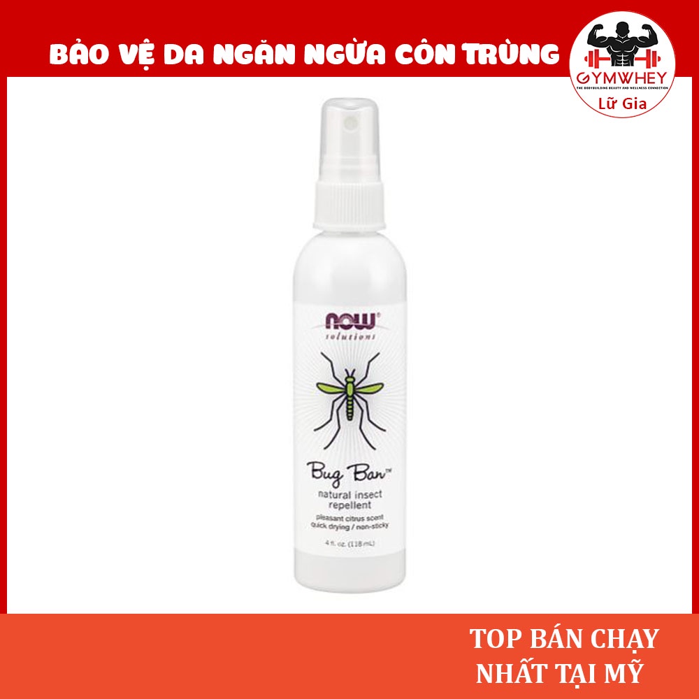 Now Bug Ban Chai Xịt Chống Muỗi Bảo Vệ Da Ngăn Ngừa Côn Trùng Đốt Now Solution Bug Ban 118ml