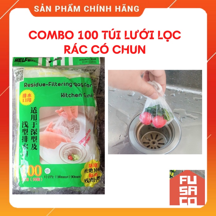 COMBO 100 Túi Lưới Lọc Rác Bồn Rửa Chén