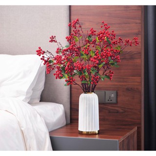Cành đào đông hoa cherry nhựa trang trí nhà cửa văn phòng