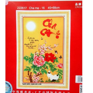 TRANH THÊU CHA MẸ 222617 - 45*68CM