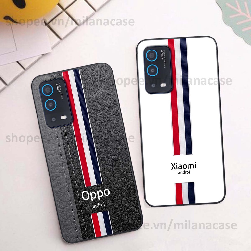 Ốp Oppo A54 / A55 in giả da phong cách thể thao, cá tính, thời trang