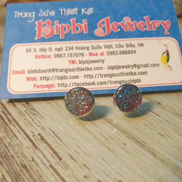 Bông tai kim tuyến ánh vàng