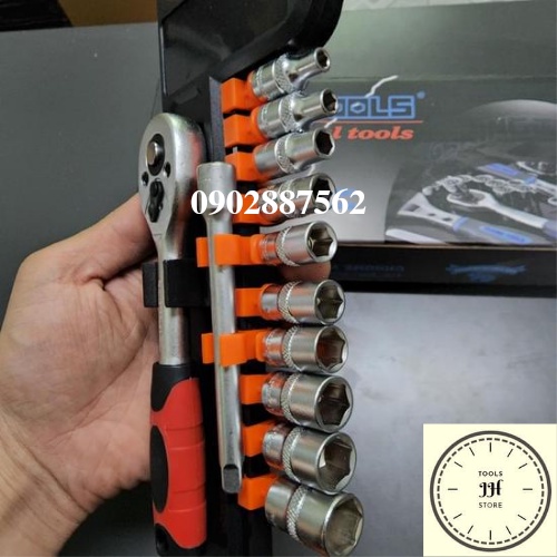 bộ tuýp khẩu 12 chi tiết kingtools hàng tiêu chuẩn đức (5-14mm)