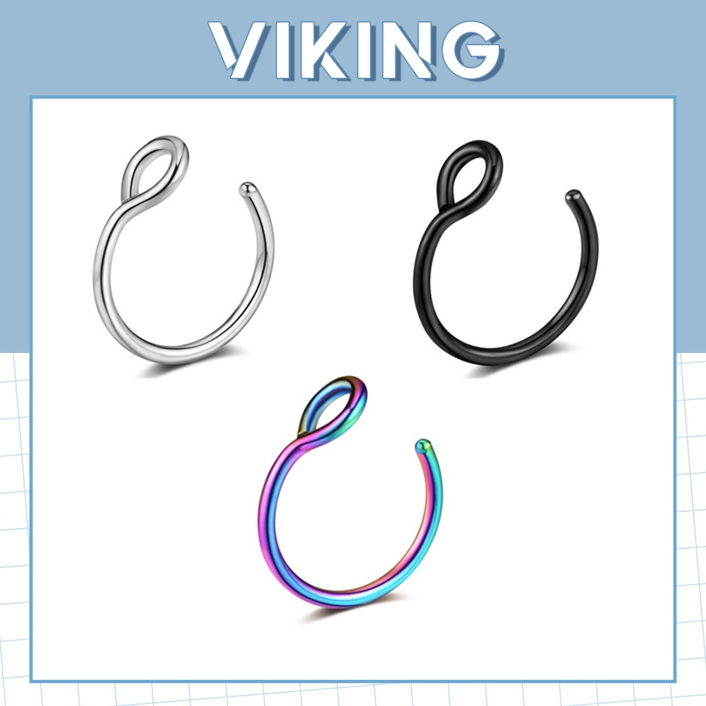 Khuyên Mũi Kẹp Nostril Cánh Mũi Khuyên Môi Không Cần Xỏ Lỗ Thép Titan Không Gỉ