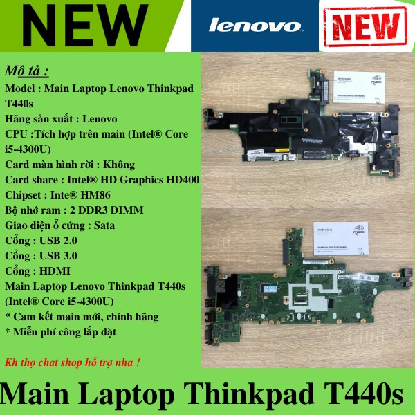 [GIÁ SỐC] Main Laptop Lenovo T440s Thinkpad  (Intel® Core i5-4300U) / N14M-GS-S-A1